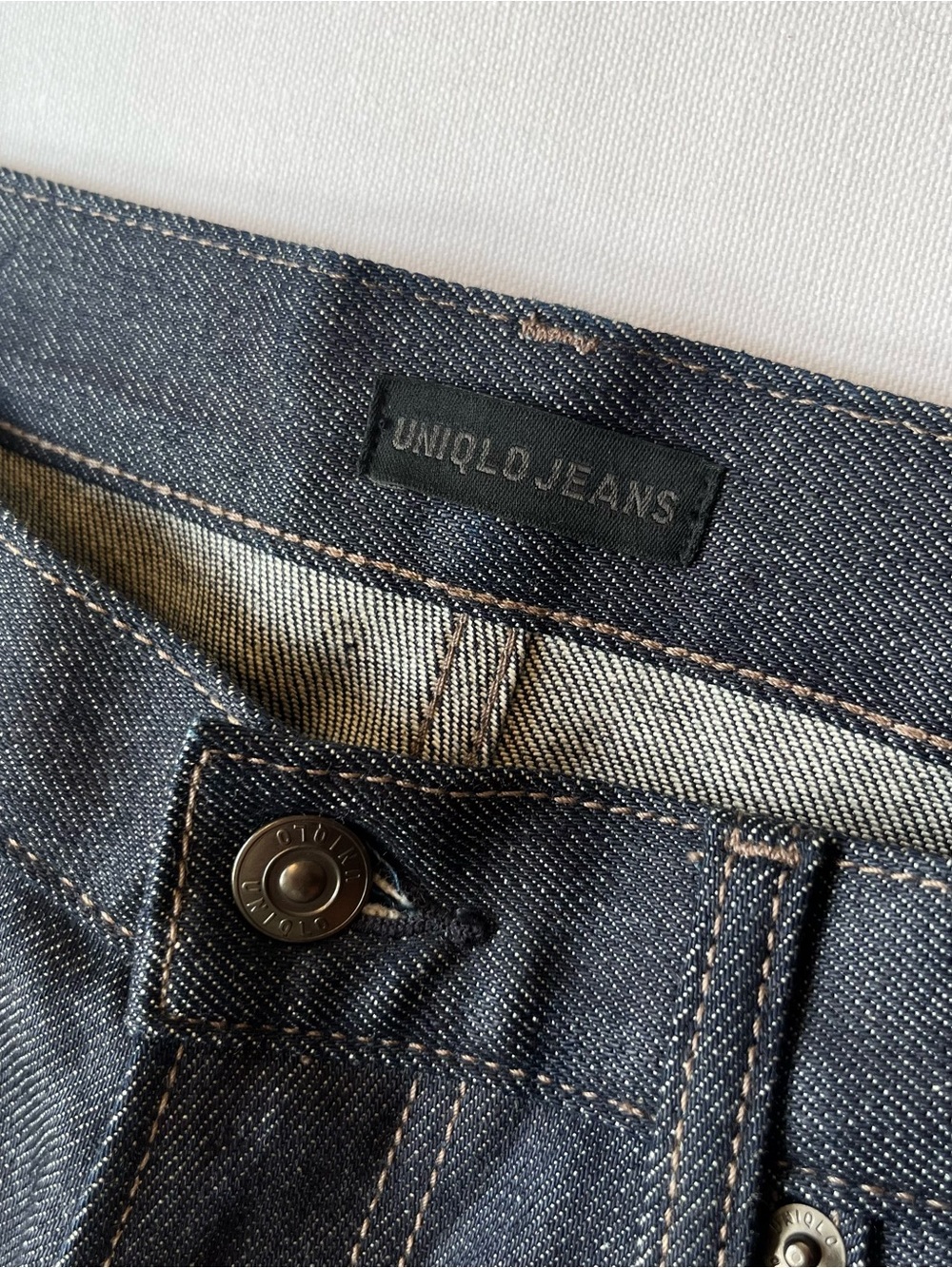 Uniqlo Selvedge jeans 30 x 30 Slim straight Dark blue Rigid Mid rise Zip fly - Picture 8 of 10